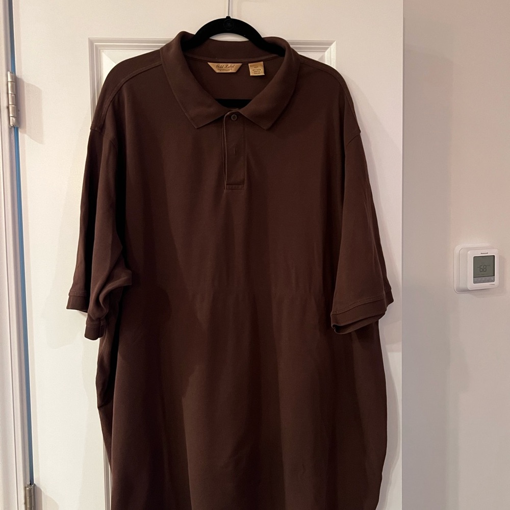 Roundtree & Yorke Chocolate Brown Polo Shirt 4xlt mens Like new